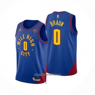 Camiseta Denver Nuggets Christian Braun #0 Statement 2022-23 Azul