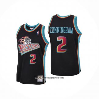 Camiseta Detroit Pistons Cade Cunningham #2 Hardwood Classics Negro