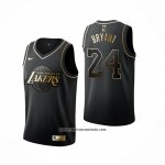 Camiseta Golden Edition Los Angeles Lakers Kobe Bryant #24 Negro