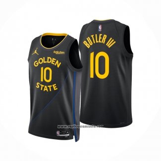 Camiseta Golden State Warriors Jimmy Butler III NO 10 Statement 2024-25 Negro