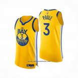 Camiseta Golden State Warriors Jordan Poole #3 Statement Autentico 2022 Oro