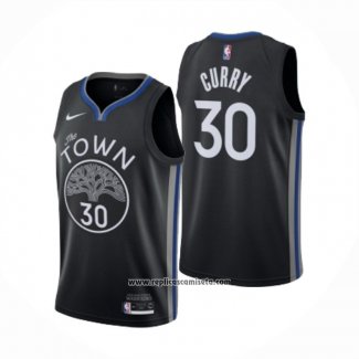 Camiseta Golden State Warriors Stephen Curry #30 Ciudad Negro