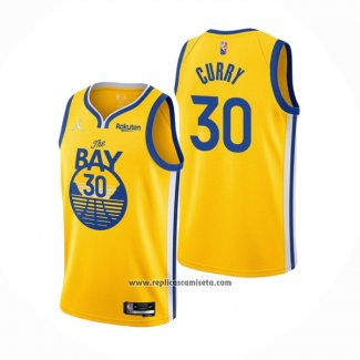 Camiseta Golden State Warriors Stephen Curry #30 Statement 2021 Oro