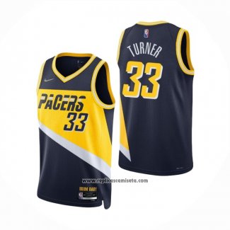 Camiseta Indiana Pacers Myles Turner #33 Ciudad 2021-22 Azul