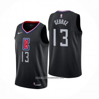 Camiseta Los Angeles Clippers Paul George #13 Statement 2019-20 Negro