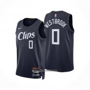 Camiseta Los Angeles Clippers Russell Westbrook #0 Ciudad 2023-24 Azul