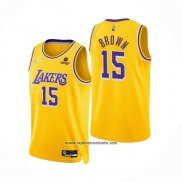 Camiseta Los Angeles Lakers Jabari Brown #15 75th Anniversary 2021-22 Amarillo