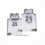 Camiseta Los Angeles Lakers Kobe Bryant NO 24 Mitchell & Ness 2007-08 Blanco