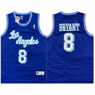 Camiseta Los Angeles Lakers Kobe Bryant NO 8 Mitchell & Ness Champion Violeta