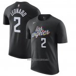 Camiseta Manga Corta Los Angeles Clippers Kawhi Leonard Ciudad 2022-23 Negro
