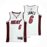 Camiseta Miami Heat LeBron James #6 Association 2021-22 Blanco