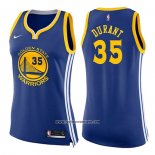 Camiseta Mujer Golden State Warriors Kevin Durant #35 Icon 2017-18 Azul
