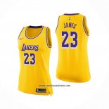 Camiseta Mujer Los Angeles Lakers Lebron James #Icon 23 Amarillo