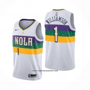 Camiseta New Orleans Pelicans Zion Williamson #1 Ciudad 2019-20 Blanco