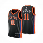 Camiseta New York Knicks Jalen Brunson #11 Ciudad 2022-23 Negro