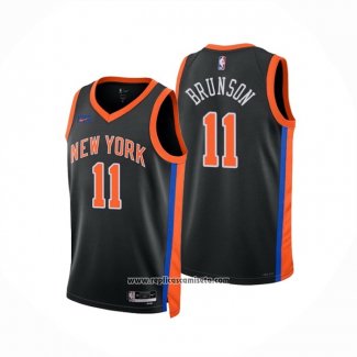 Camiseta New York Knicks Jalen Brunson #11 Ciudad 2022-23 Negro