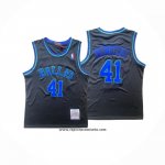 Camiseta Nino Dallas Mavericks Dirk Nowitzki #41 Mitchell & Ness 1998-99 Negro