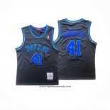 Camiseta Nino Dallas Mavericks Dirk Nowitzki #41 Mitchell & Ness 1998-99 Negro