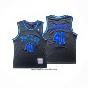 Camiseta Nino Dallas Mavericks Dirk Nowitzki #41 Mitchell & Ness 1998-99 Negro