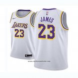 Camiseta Nino Los Angeles Lakers Lebron James #23 Association 2017-18 Blanco