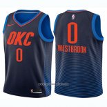 Camiseta Nino Oklahoma City Thunder Russell Westbrook #0 Statement 2017-18 Azul