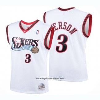 Camiseta Nino Philadelphia 76ers Allen Iverson #3 Mitchell & Ness 2000 Blanco