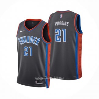 Camiseta Oklahoma City Thunder Aaron Wiggins #21 Ciudad 2022-23 Gris