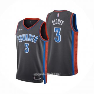 Camiseta Oklahoma City Thunder Josh Giddey #3 Ciudad 2022-23 Gris