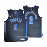 Camiseta Oklahoma City Thunder Shai Gilgeous-Alexander #2 Earned Autentico Negro