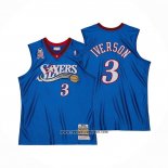Camiseta Philadelphia 76ers Allen Iverson #3 Mitchell & Ness 2001-02 Azul