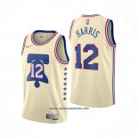 Camiseta Philadelphia 76ers Tobias Harris #12 Earned 2020-21 Crema