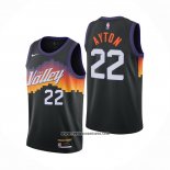 Camiseta Phoenix Suns Deandre Ayton #22 Ciudad 2020-21 Negro