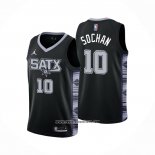 Camiseta San Antonio Spurs Jeremy Sochan #10 Statement 2022-23 Negro