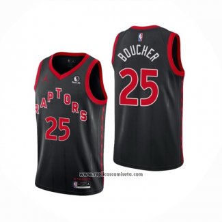 Camiseta Toronto Raptors Chris Boucher #25 Statement 2020-21 Negro