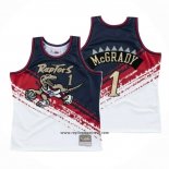 Camiseta Toronto Raptors Tracy Mcgrady #1 Mitchell & Ness Negro Rojo