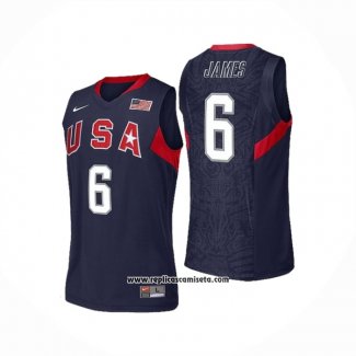 Camiseta USA 2008 LeBron James #6 Azul