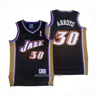 Camiseta Utah Jazz Carlos Arroyo #30 Retro Negro