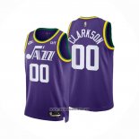 Camiseta Utah Jazz Jordan Clarkson #00 Classic 2023-24 Violeta