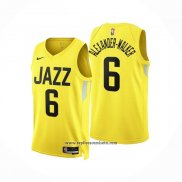 Camiseta Utah Jazz Nickeil Alexander-Walker #6 Icon 2022-23 Amarillo