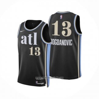 Camiseta Atlanta Hawks Bogdan Bogdanovic #13 Ciudad 2023-24 Negro