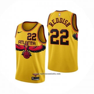 Camiseta Atlanta Hawks Cam Reddish #22 Ciudad 2021-22 Amarillo