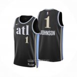 Camiseta Atlanta Hawks Jalen Johnson #1 Ciudad 2023-24 Negro