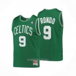 Camiseta Boston Celtics Rajon Rondo #9 Hardwood Classics Verde