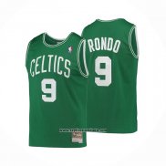 Camiseta Boston Celtics Rajon Rondo #9 Hardwood Classics Verde