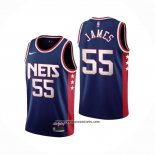 Camiseta Brooklyn Nets Mike James #55 Ciudad 2021-22 Azul