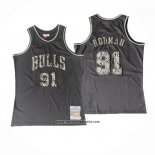 Camiseta Chicago Bulls Dennis Rodman #91 Mitchell & Ness 1997-98 Negro1