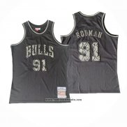 Camiseta Chicago Bulls Dennis Rodman #91 Mitchell & Ness 1997-98 Negro1