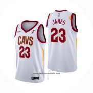 Camiseta Cleveland Cavaliers Lebron James #23 Association 2017-18 Blanco