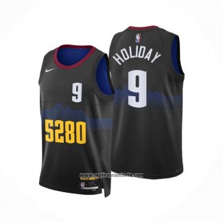 Camiseta Denver Nuggets Justin Holiday #9 Ciudad 2023-24 Negro