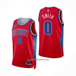 Camiseta Detroit Pistons Chris Smith #0 Ciudad 2021-22 Rojo